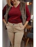 Bluza cu maneca lunga Plus Size, visiniu FK568 - Magazin online - Boutique